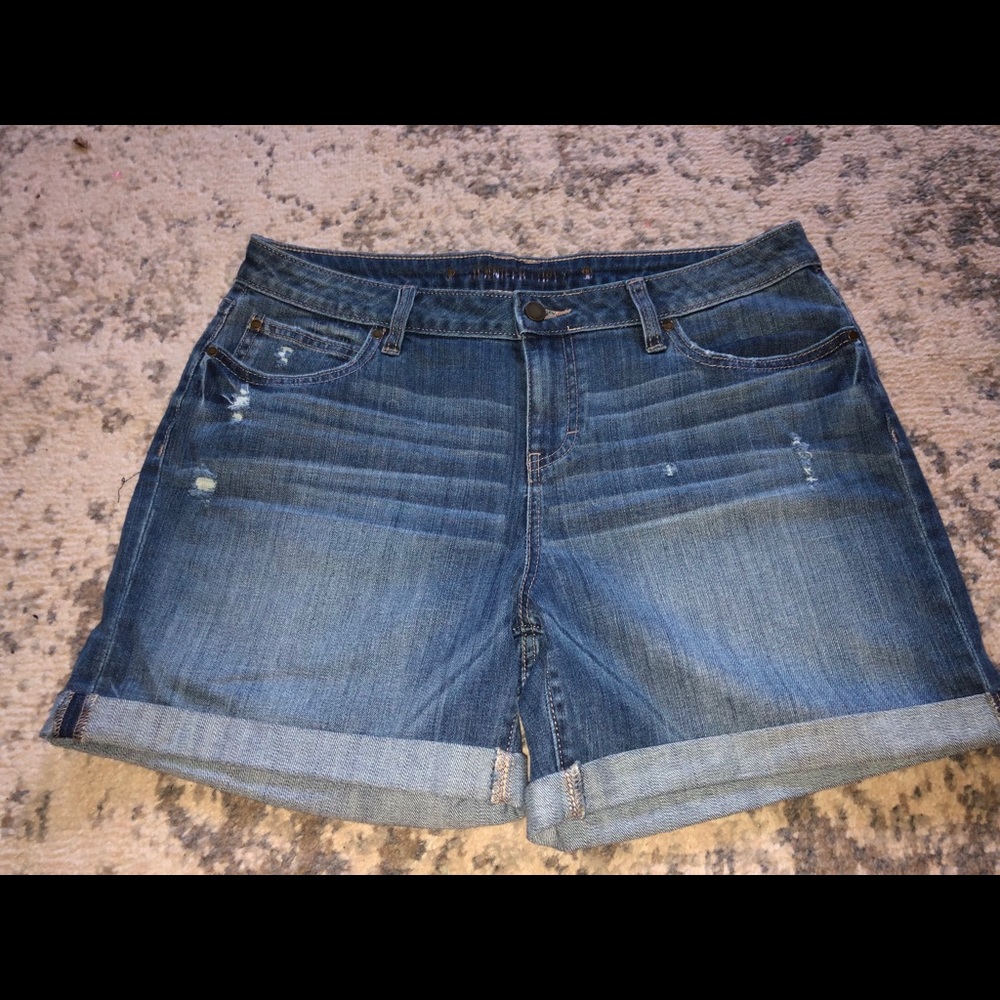 Jennifer Lopez denim Bermuda shorts